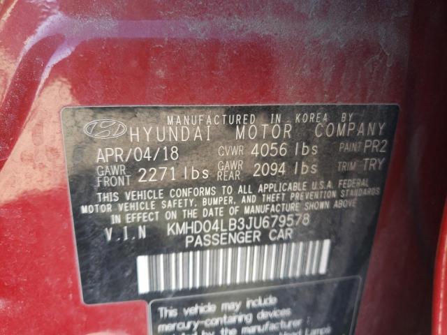 2018 HYUNDAI ELANTRA SP - KMHD04LB3JU679578