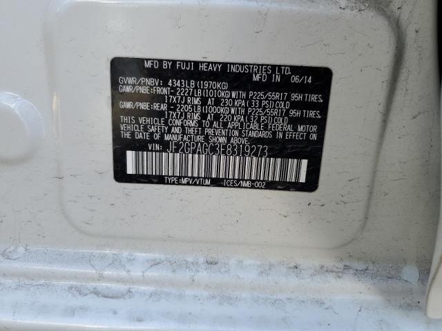 JF2GPAGC3E8319273 Subaru Xv Crosstrek 2.0 Limited
