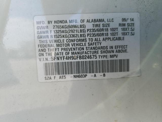 2015 HONDA PILOT TOUR - 5FNYF4H90FB024675