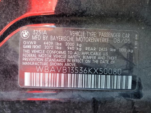 WBAVB13536KX50080 BMW 325 I