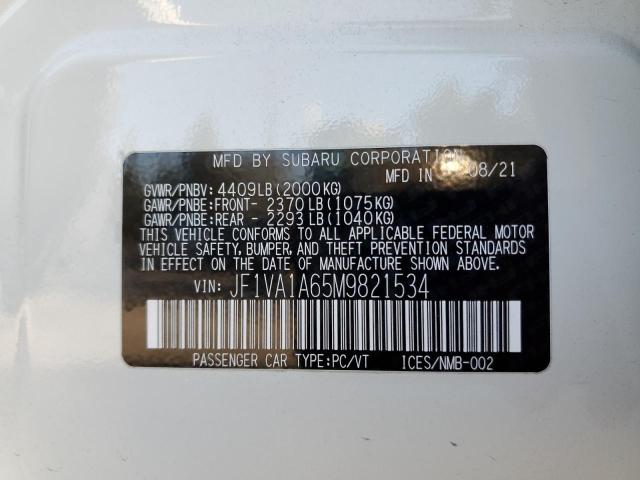 JF1VA1A65M9821534 Subaru WRX