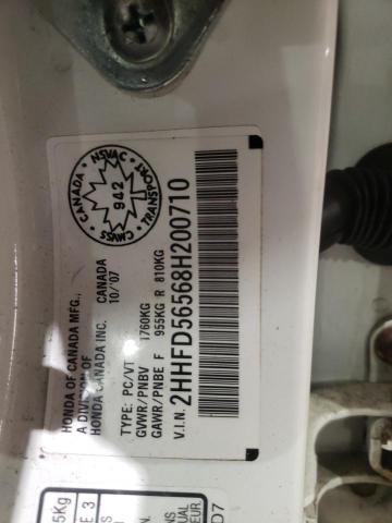 2HHFD56568H200710 Acura CSX