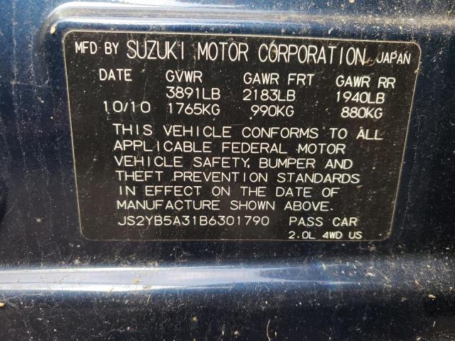JS2YB5A31B6301790 Suzuki SX4