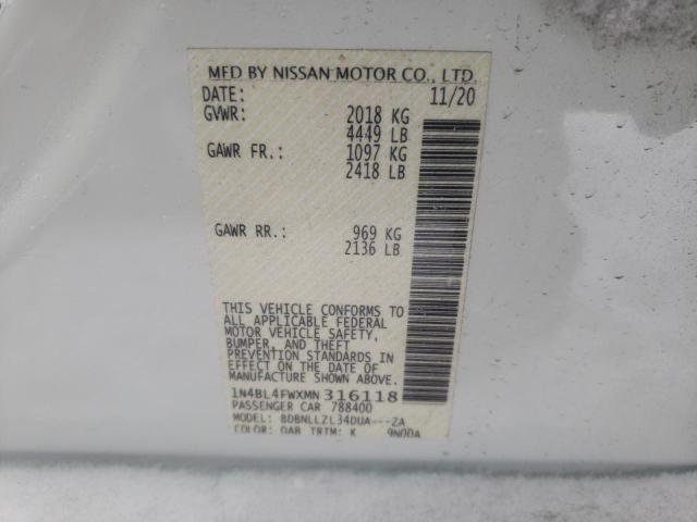 2021 NISSAN ALTIMA PLA - 1N4BL4FWXMN316118