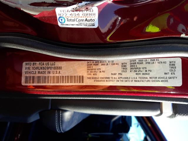 1C4RJKBG9P8100880 Jeep Grand Cherokee L Limited