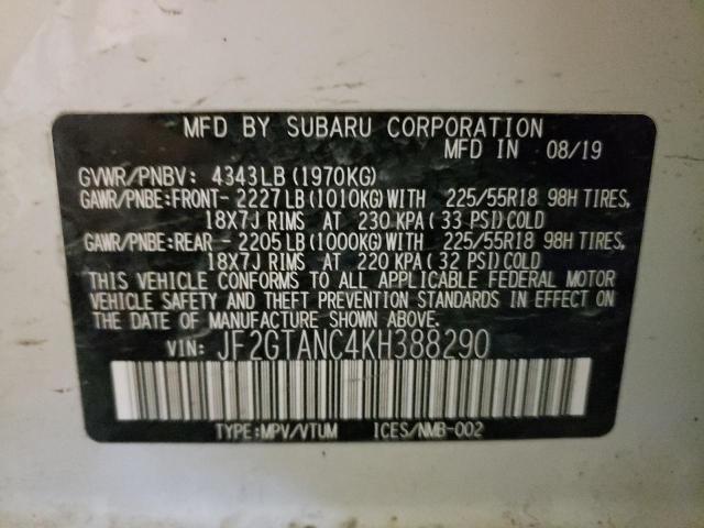 2019 SUBARU CROSSTREK - JF2GTANC4KH388290