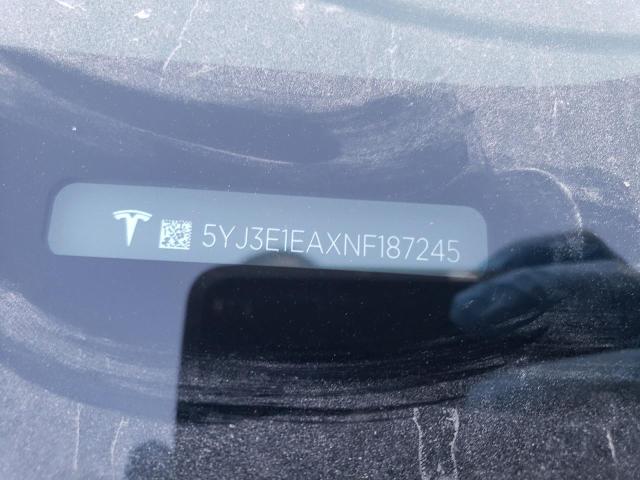 2022 TESLA MODEL 3 5YJ3E1EAXNF187245