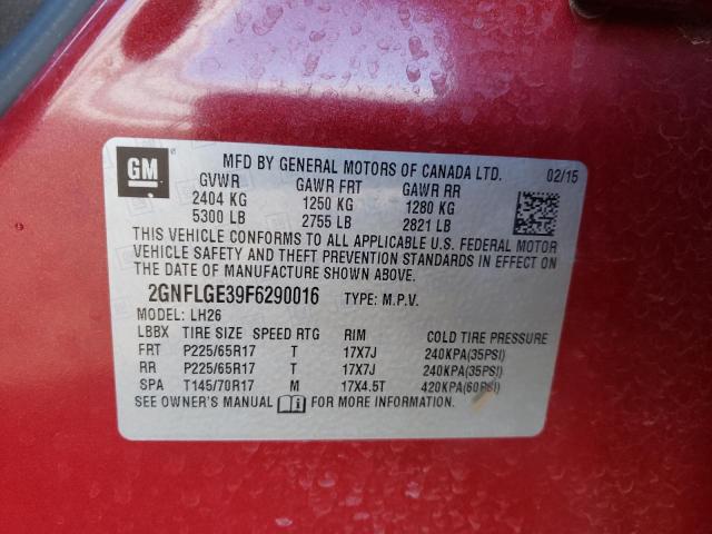 2015 CHEVROLET EQUINOX LT - 2GNFLGE39F6290016