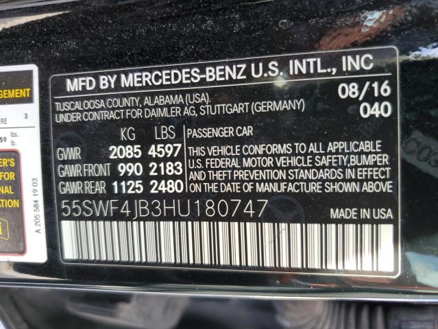 55SWF4JB3HU180747 2017 MERCEDES-BENZ C-CLASS - Image 13