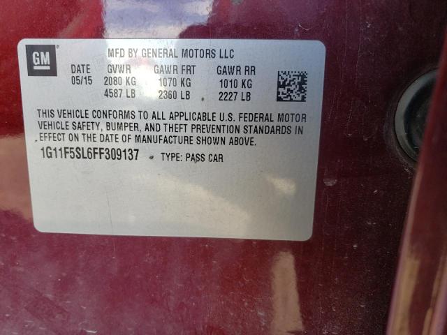 2015 CHEVROLET MALIBU LTZ - 1G11F5SL6FF309137