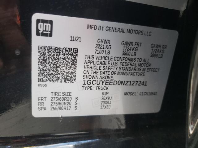 2022 CHEVROLET SILVERADO 1GCUYEED0NZ127241