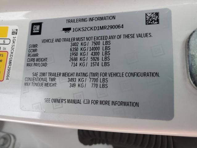 2021 GMC YUKON AT4 1GKS2CKD1MR290064