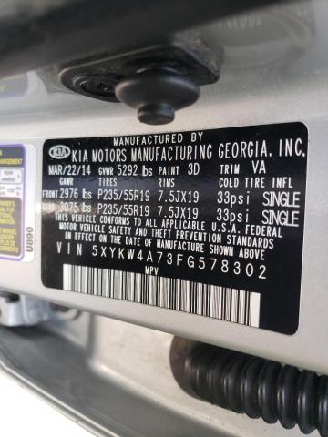 5XYKW4A73FG578302 KIA SORENTO SX