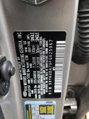 2015 KIA SORENTO EX - 5XYKUDA79FG625967