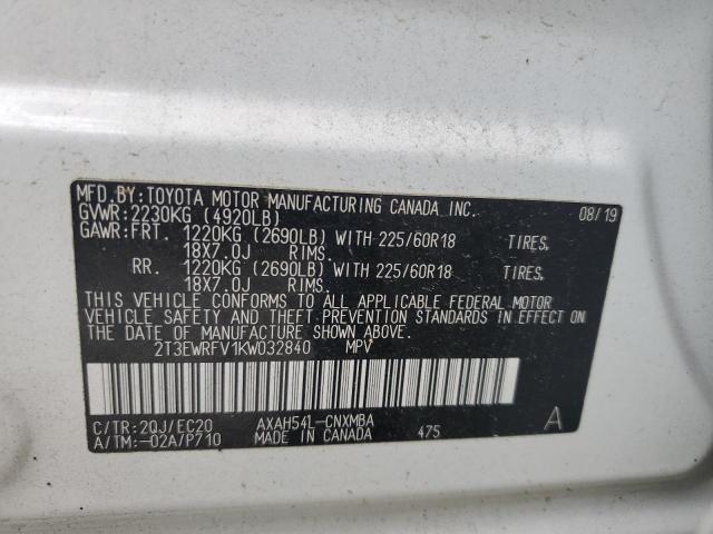 2019 TOYOTA RAV4 XSE - 2T3EWRFV1KW032840
