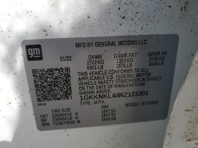 2022 GMC ACADIA SLE 1GKKNKL48NZ123301
