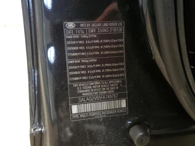 SALAG2V65FA749767 Land Rover LR4 HSE