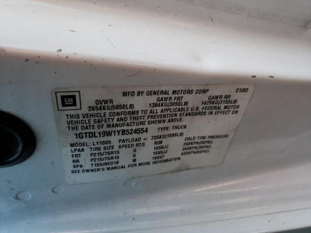 1GTDL19W1YB524554 GMC Safari Xt