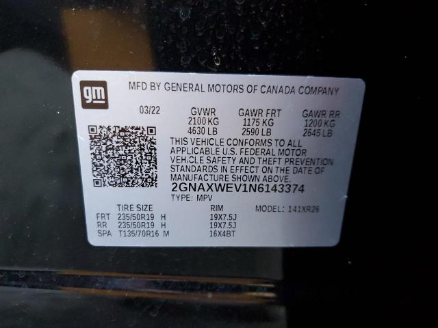 2022 CHEVROLET EQUINOX RS 2GNAXWEV1N6143374