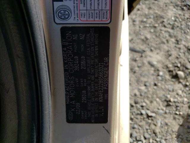 VIN 3KPF24AD7PE609178 2009 KIA SPECTRA no.12