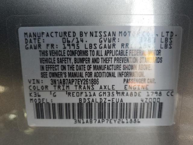 3N1AB7AP7EY261886 Nissan SENTRA S