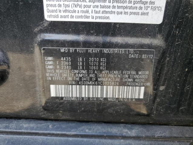 4S3BMBK61C3025826 Subaru Legacy 2.5i Limited