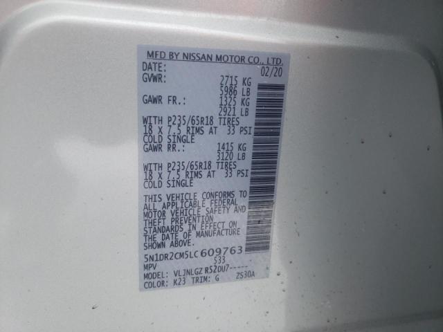 5N1DR2CM5LC609763 Nissan Pathfinder Sl