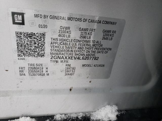 2020 CHEVROLET EQUINOX PR - 2GNAXXEV4L6207782