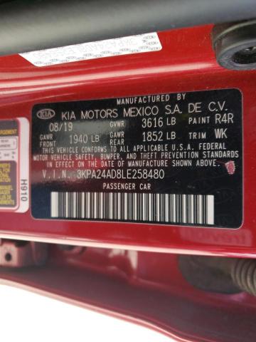 3KPA24AD8LE258480 KIA RIO LX