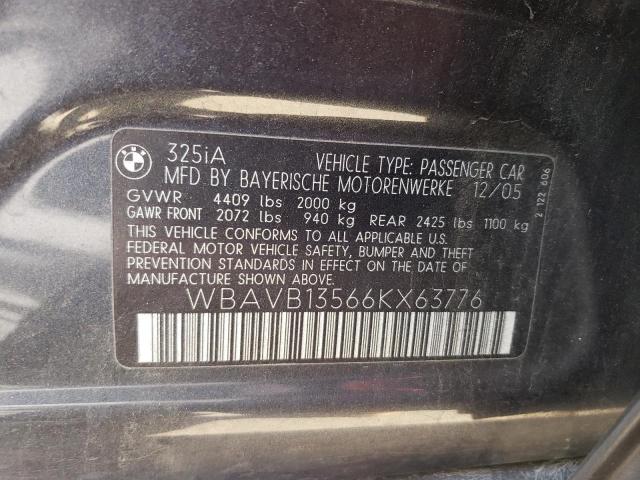 WBAVB13566KX63776 BMW 325 I