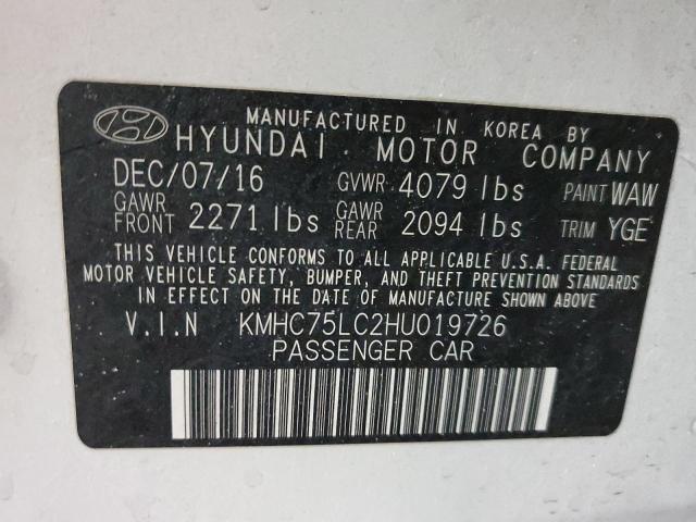 2017 HYUNDAI IONIQ SEL - KMHC75LC2HU019726