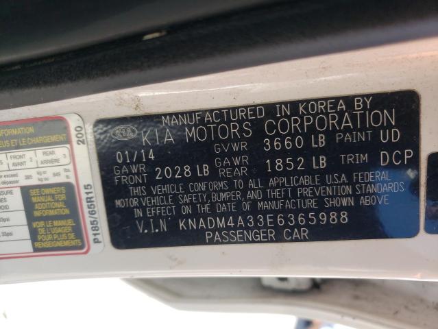 KNADM4A33E6365988 KIA RIO LX