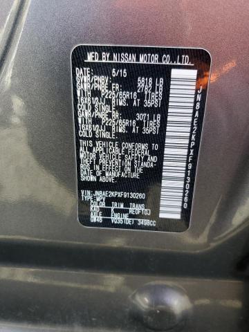 JN8AE2KPXF9130260 Nissan QUEST S