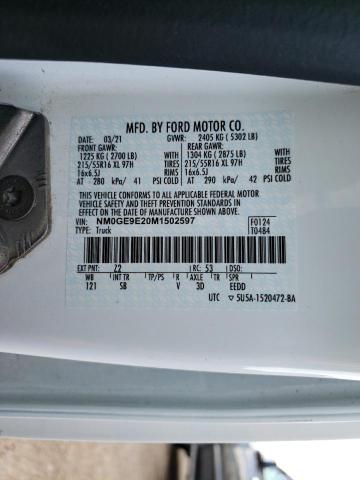 2021 FORD TRANSIT CO - NM0GE9E20M1502597