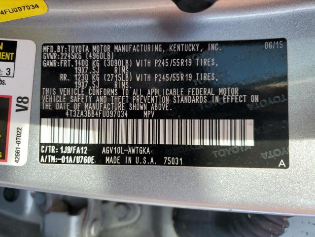 2015 TOYOTA VENZA LE - 4T3ZA3BB4FU097034