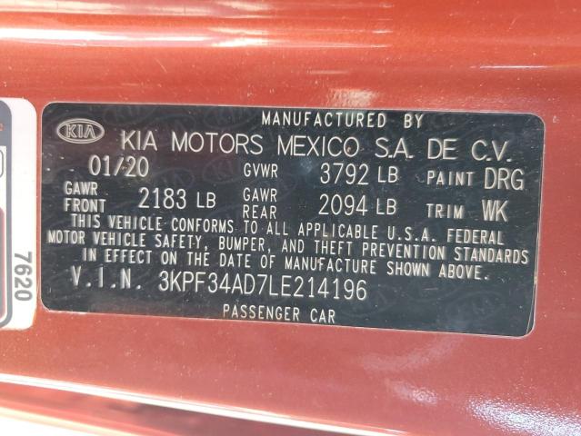 3KPF34AD7LE214196 KIA Forte Gt Line