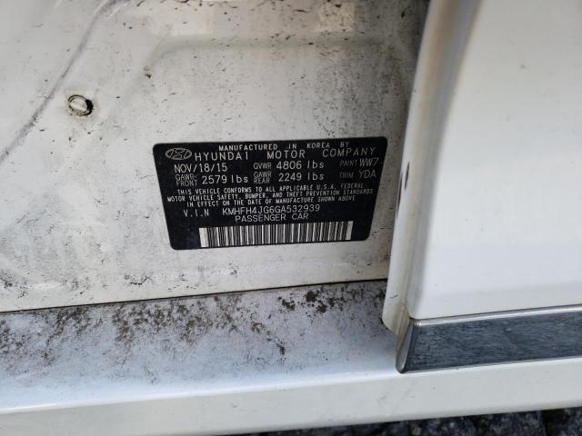 2016 HYUNDAI AZERA LIMI - KMHFH4JG6GA532939