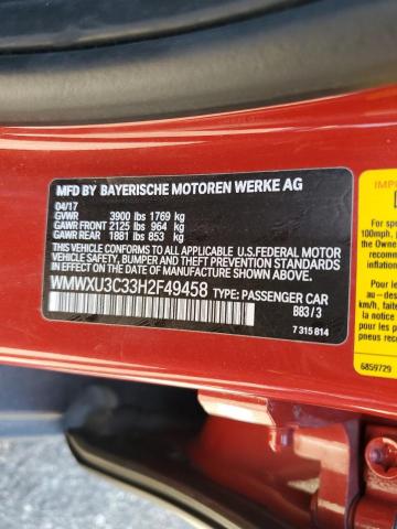 WMWXU3C33H2F49458 Mini Cooper