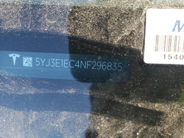 5YJ3E1EC4NF296835 Tesla MODEL 3