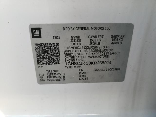 2019 CHEVROLET SUBURBAN C - 1GNSCJKC3KR265014