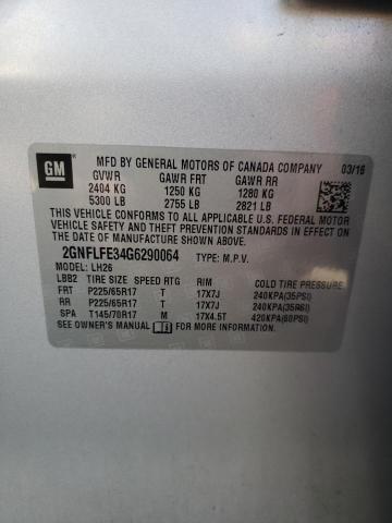 2016 CHEVROLET EQUINOX LT 2GNFLFE34G6290064