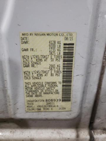 1N6AF0KY5FN808939 Nissan Nv 2500