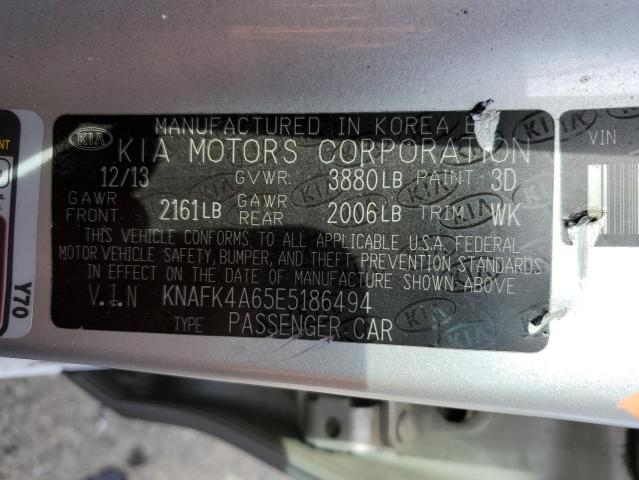 KNAFK4A65E5186494 KIA FORTE LX