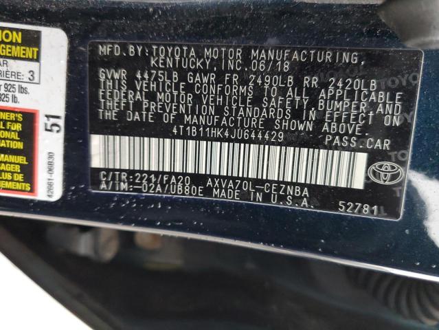 2018 TOYOTA CAMRY L - 4T1B11HK4JU644429