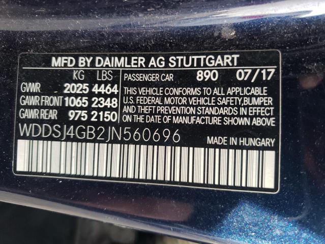 WDDSJ4GB2JN560696 Mercedes-Benz CLA 250 4MATIC