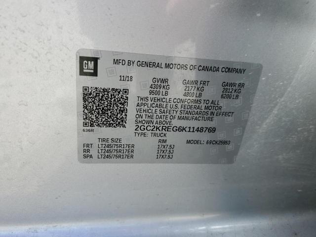 2019 CHEVROLET SILVERADO 2GC2KREG6K1148769