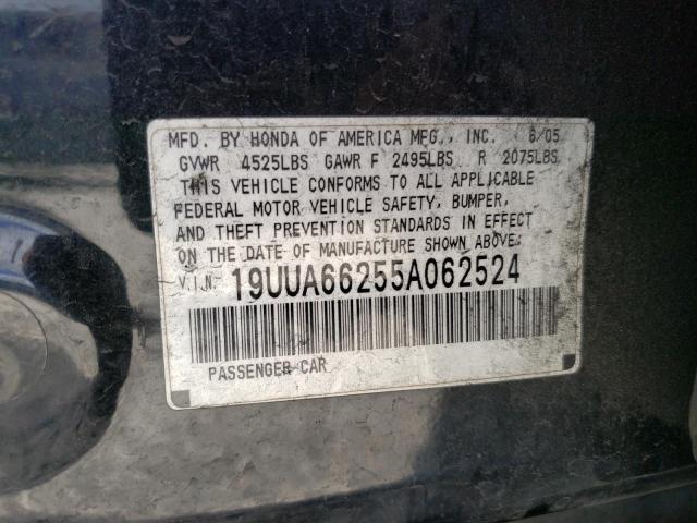 2005 ACURA TL VIN: 19UUA66255A062524