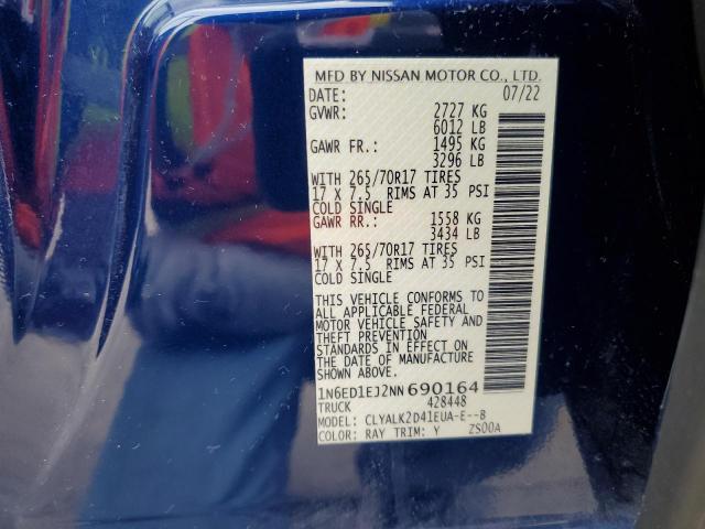 2022 NISSAN FRONTIER S - 1N6ED1EJ2NN690164