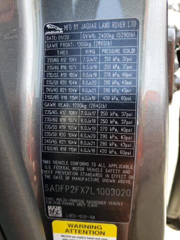 2020 JAGUAR E-PACE SE - SADFP2FX7L1003020