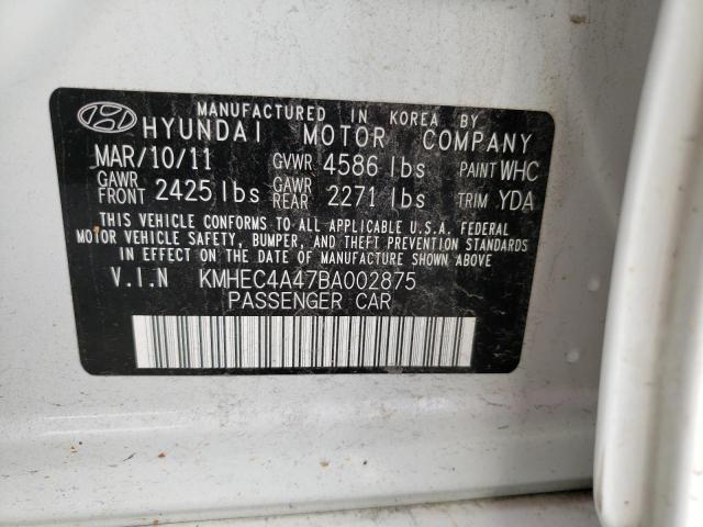 2011 Hyundai Sonata Hybrid VIN: KMHEC4A47BA002875 Lot: 52491684